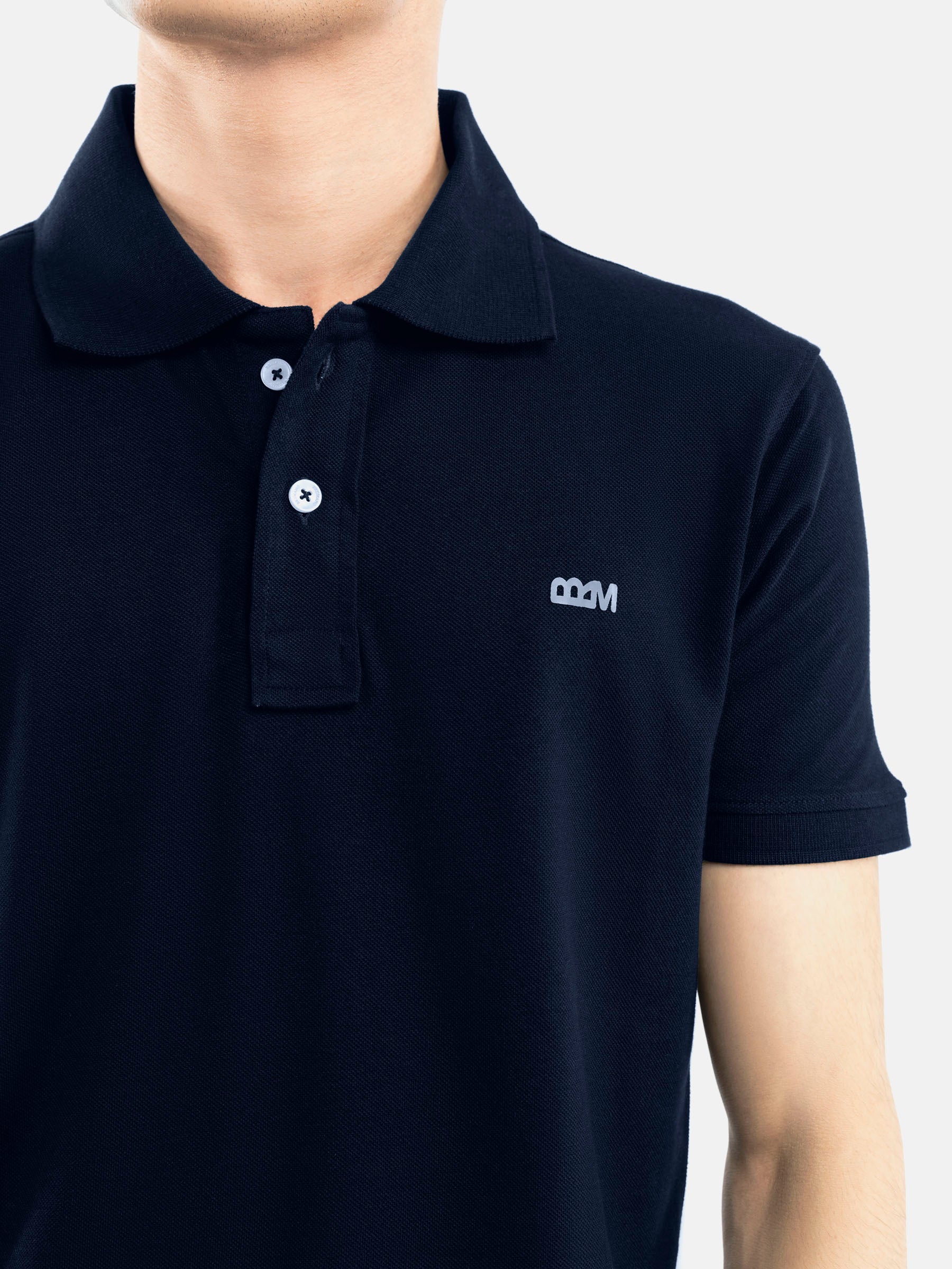 Navy Blue Basic Pique Polo Shirt