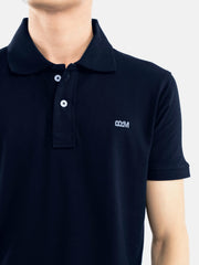 Navy Blue Basic Pique Polo Shirt
