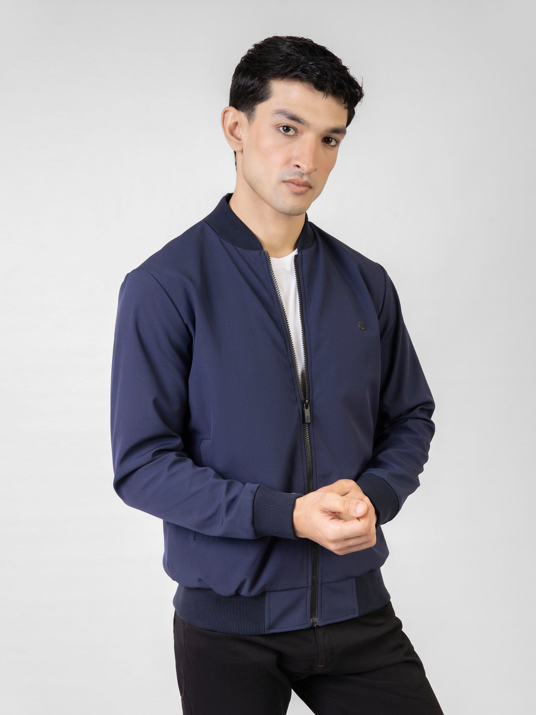 Navy Blue Bomber Jacket