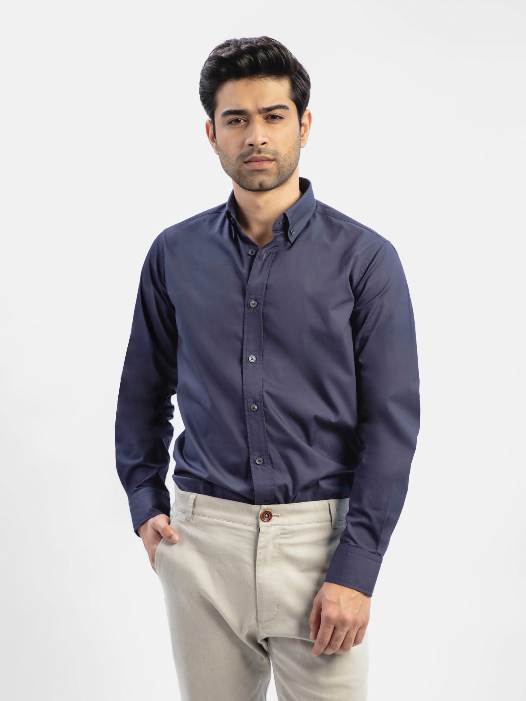 Navy Blue Button Down Shirt