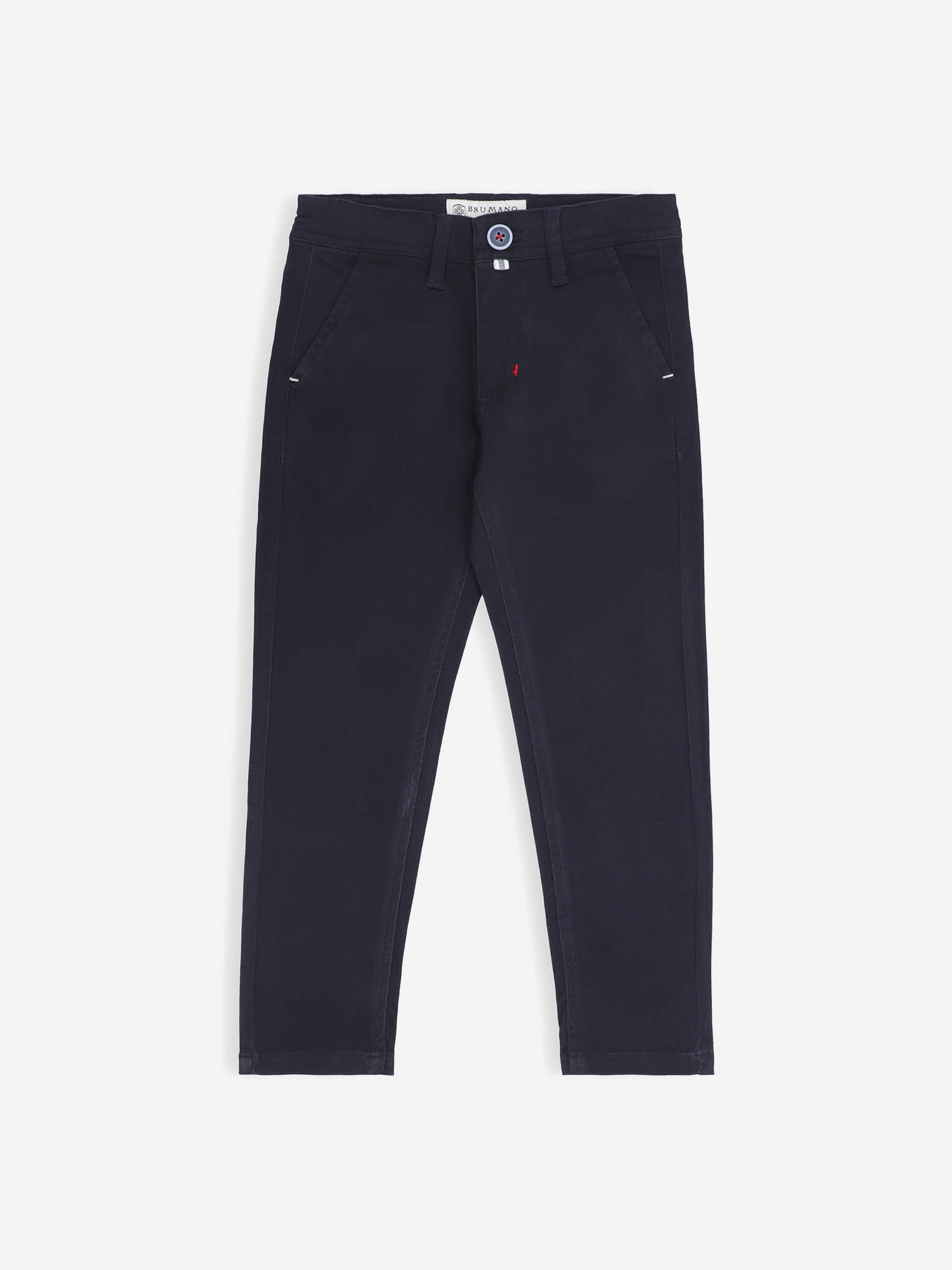 Navy Blue Casual Chino With Flap Pockets