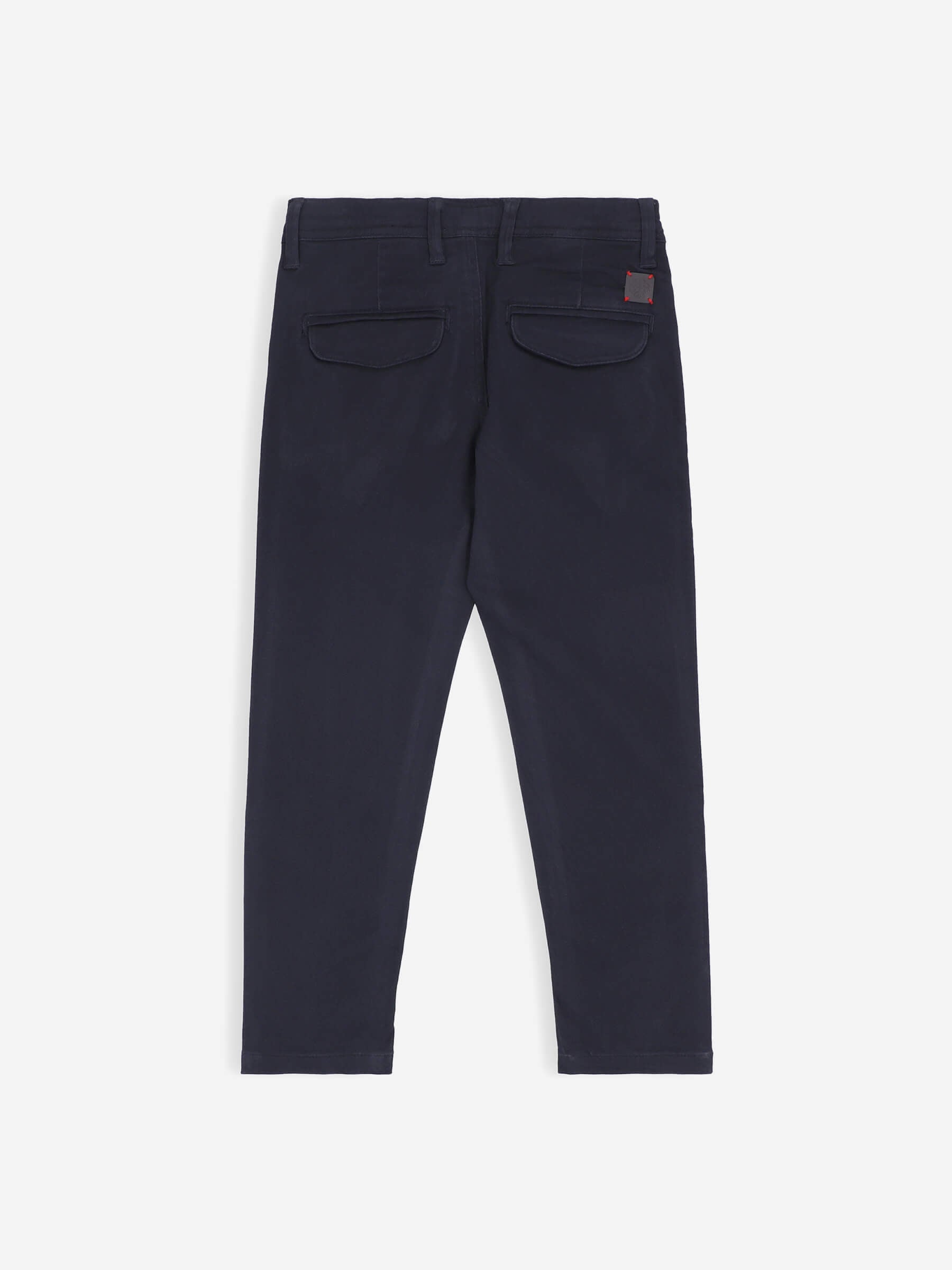Navy Blue Casual Chino With Flap Pockets