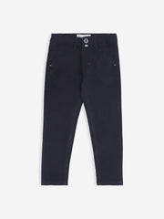 Navy Blue Casual Chino With Flap Pockets