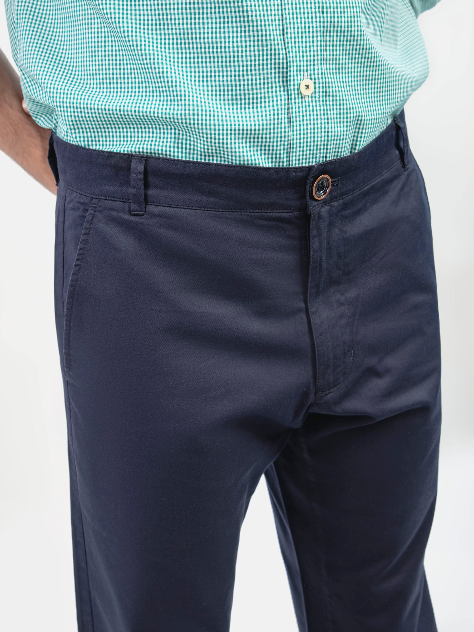 Navy Blue Casual Fit Chinos