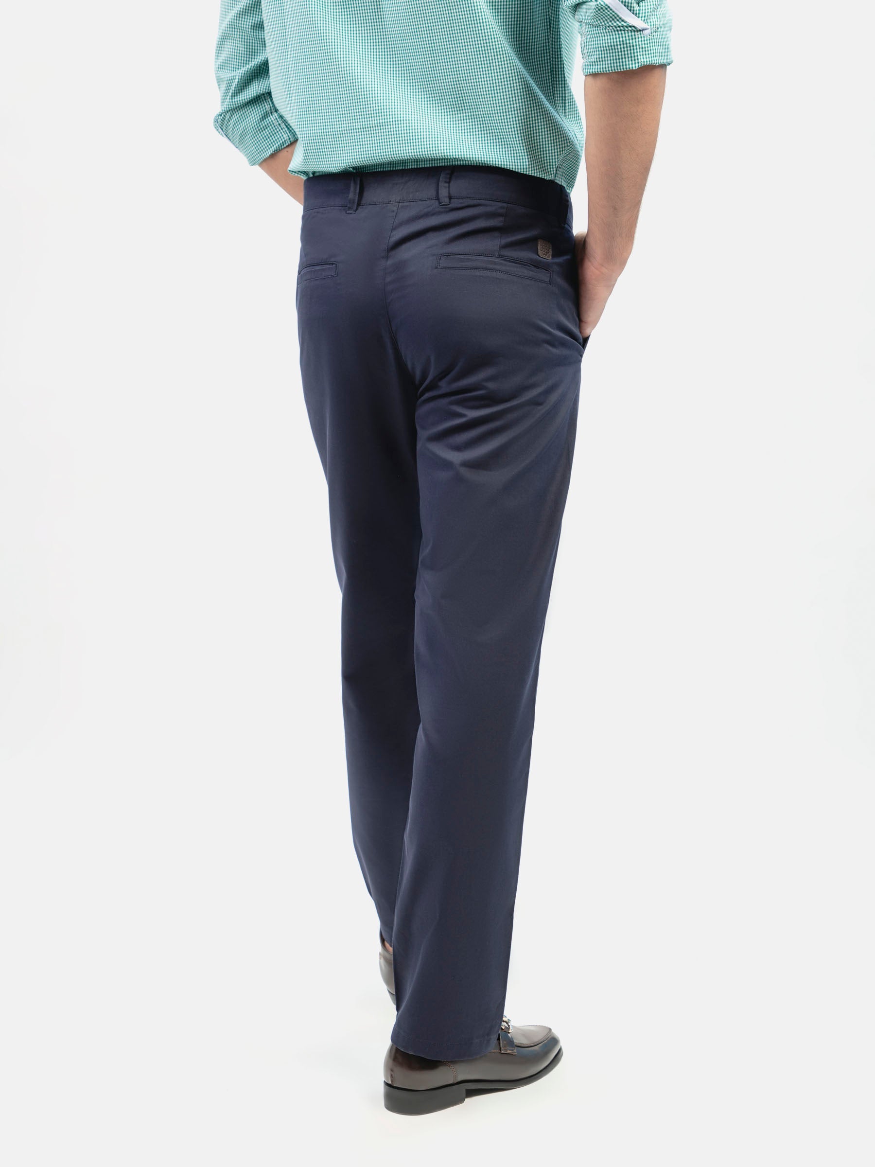 Navy Blue Casual Fit Chinos