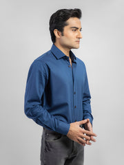 Navy Blue Dot Structured Formal Shirt