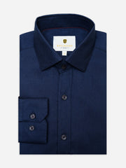 Navy Blue Fine Twill Formal Shirt - Luxe