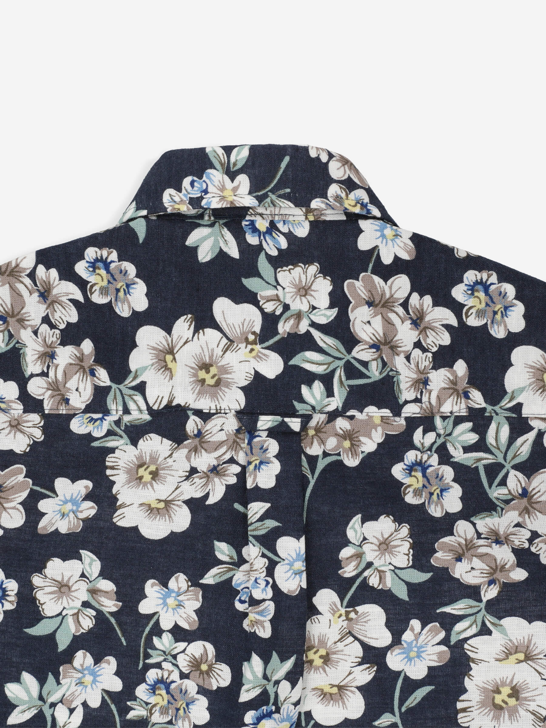 Navy Blue Floral Printed Half Sleeve Shirt
