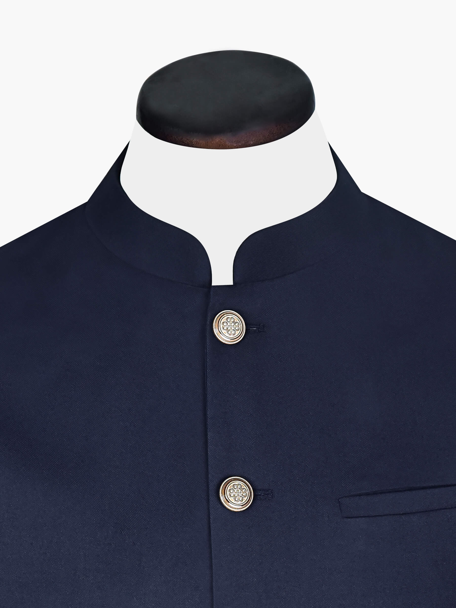 Navy Blue Formal Waistcoat With Brown Buttons