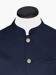 Navy Blue Formal Waistcoat With Brown Buttons