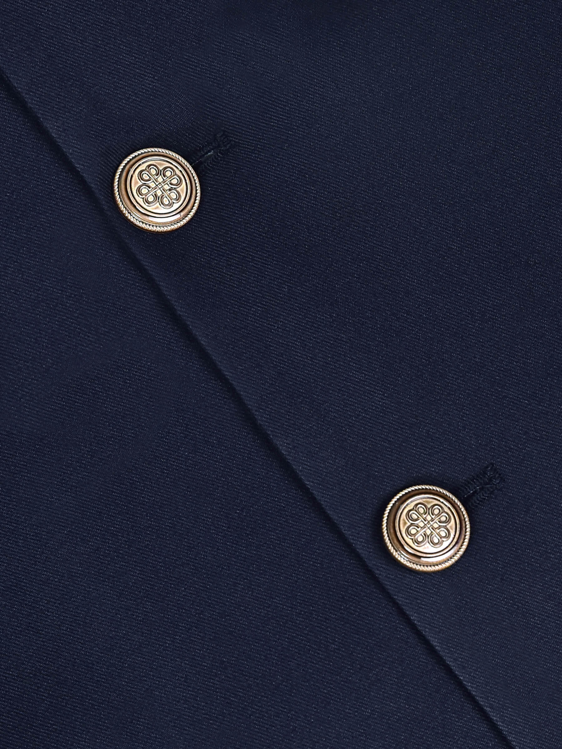Navy Blue Formal Waistcoat With Brown Buttons