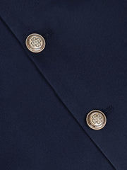Navy Blue Formal Waistcoat With Brown Buttons