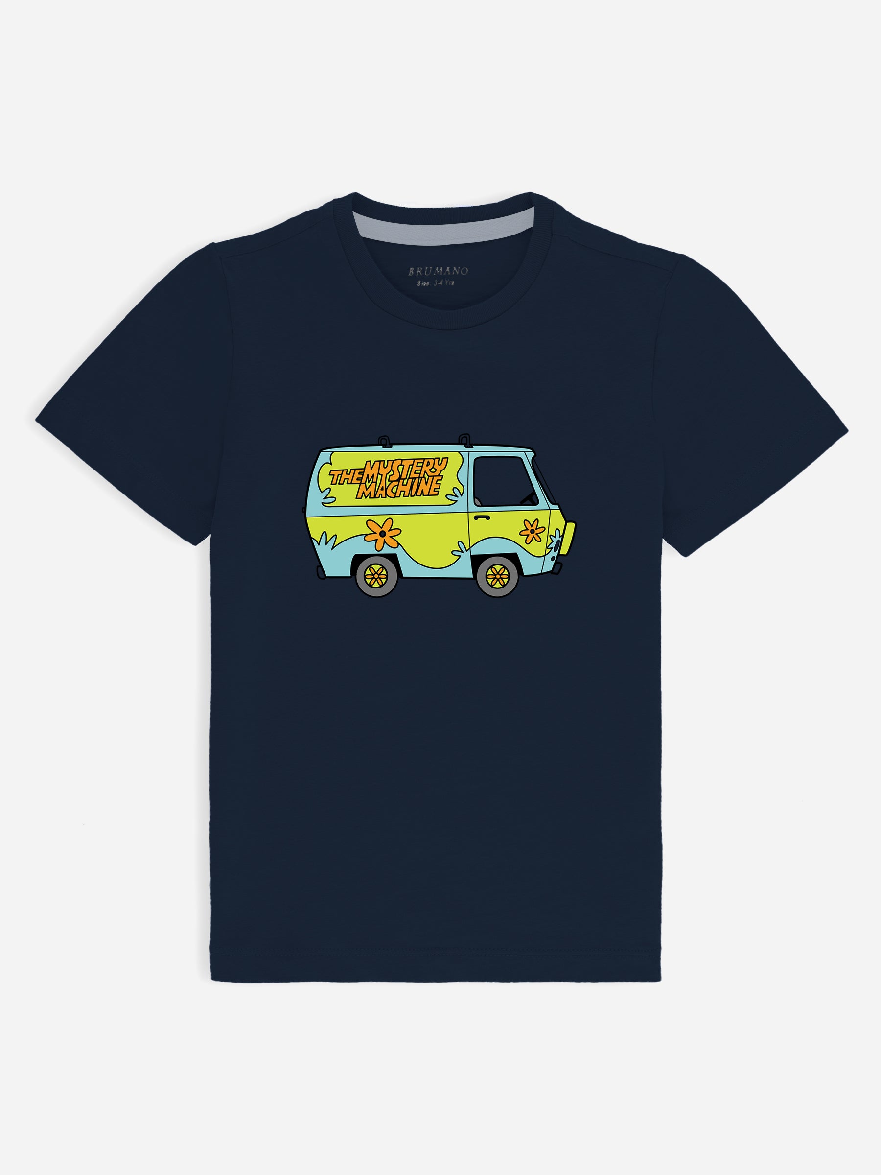 Navy Blue Graphic Printed 'Mystery Machine' Casual Tee