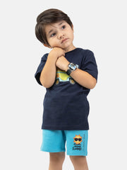 Navy Blue Graphic Printed 'Mystery Machine' Casual Tee
