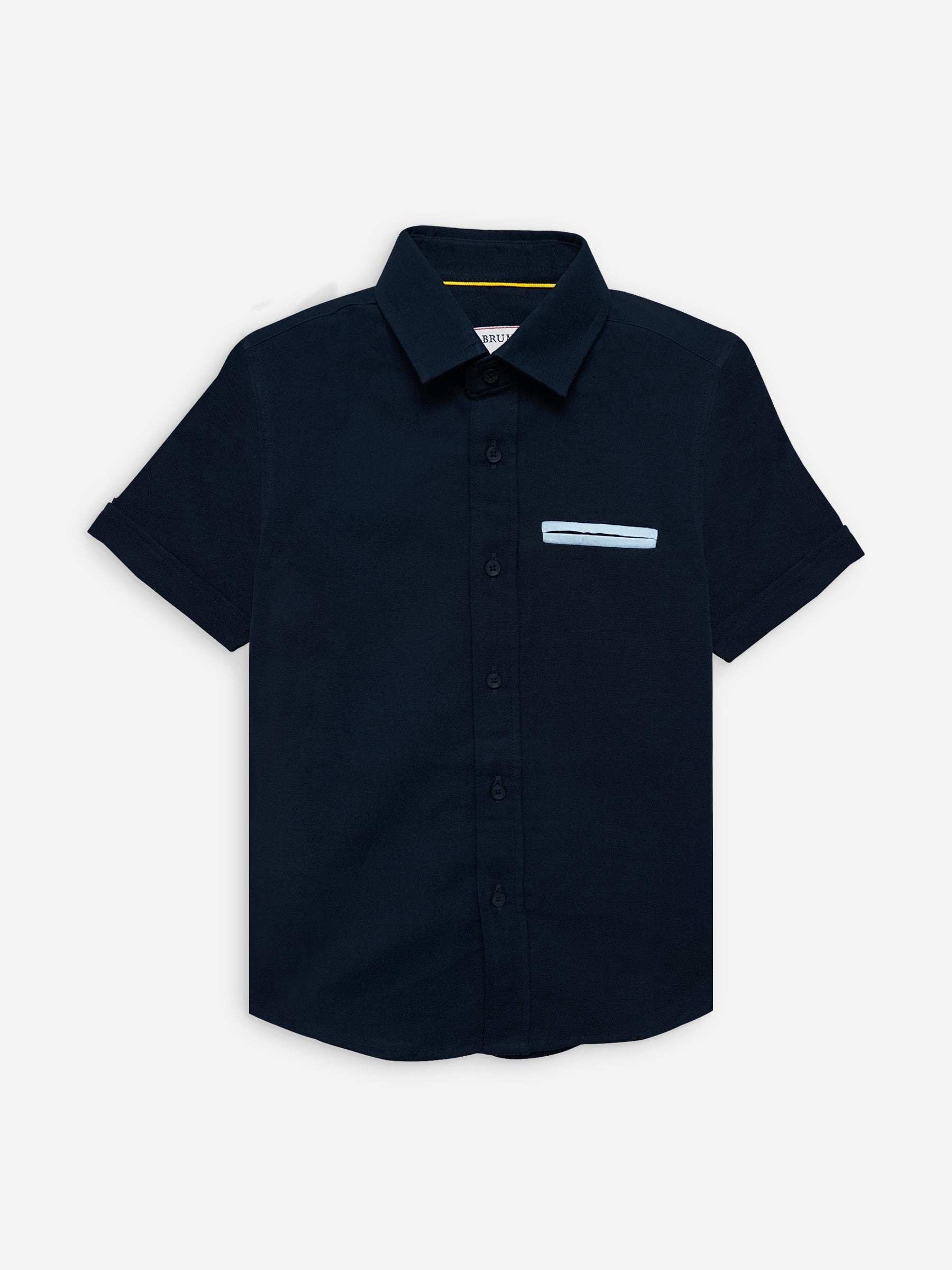 Navy Blue Half Sleeve Casual Shirt With Pocket Detailing