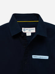Navy Blue Half Sleeve Casual Shirt With Pocket Detailing