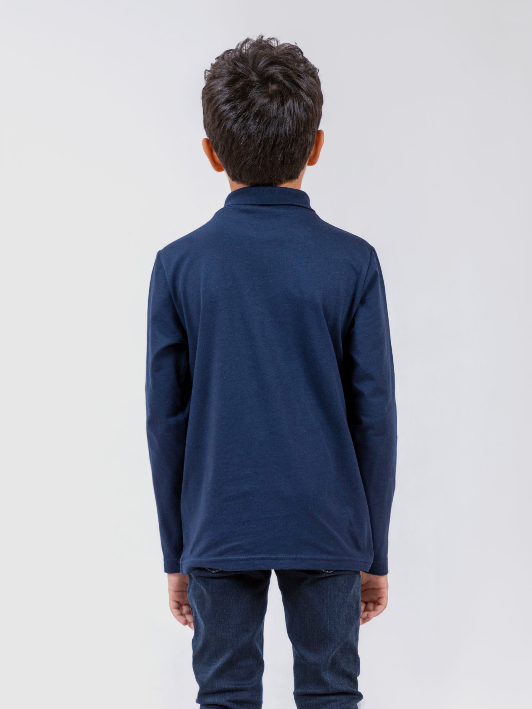 Navy Blue High Neck With Long Sleeves - Unisex