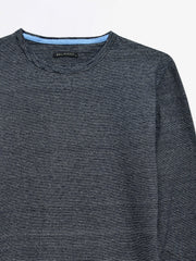 Navy Blue Indigo Striped Long Sleeve T-Shirt