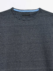 Navy Blue Indigo Striped Long Sleeve T-Shirt
