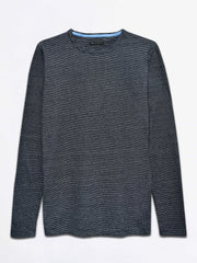 Navy Blue Indigo Striped Long Sleeve T-Shirt