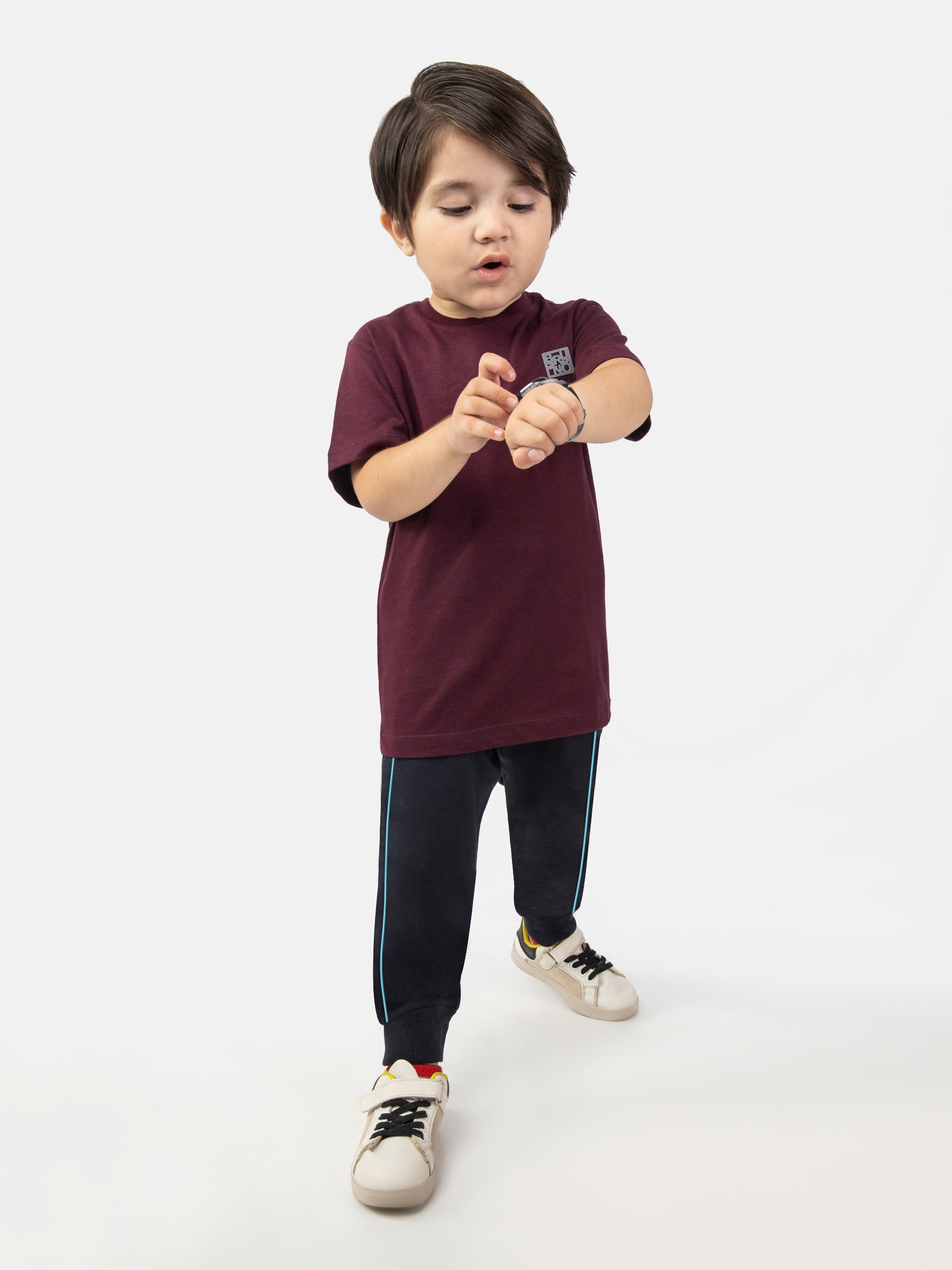 Navy Blue Knitted Jogger Pajama With Detailing