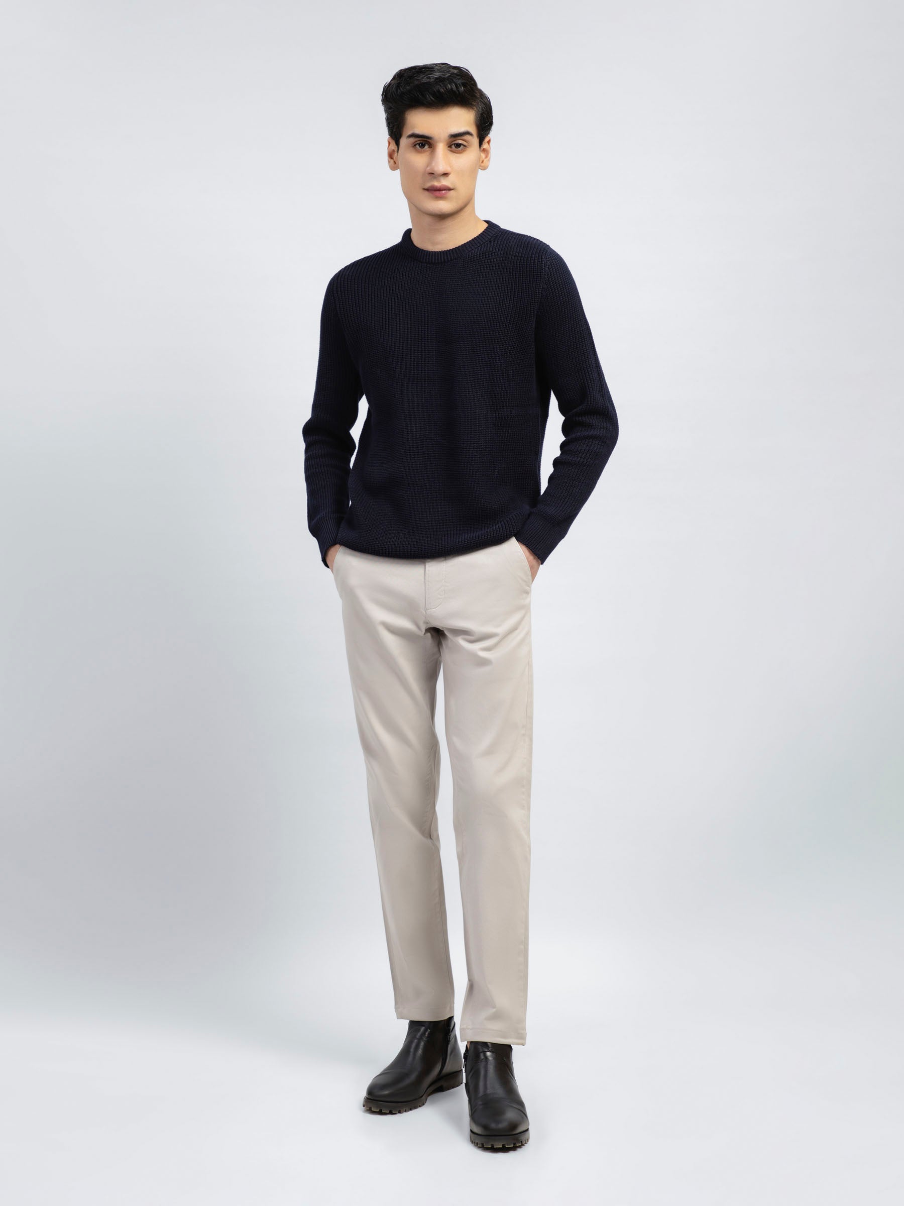 Navy Blue Knitted Jumper