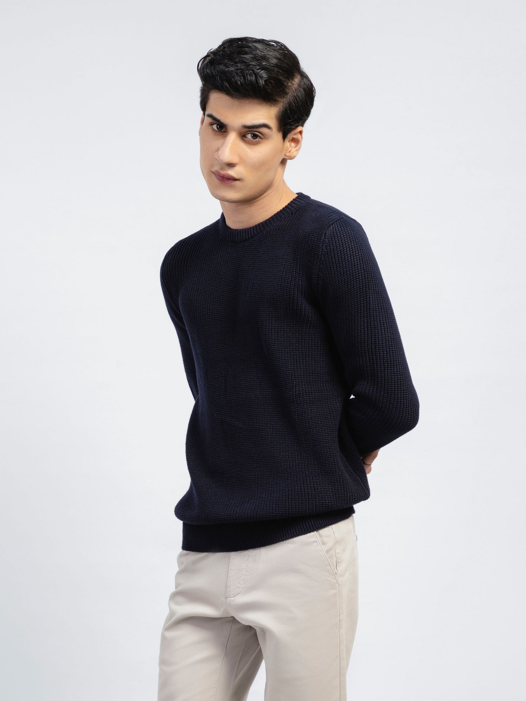 Navy Blue Knitted Jumper