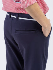 Navy Blue Knitted Trouser With Detailing