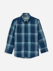 Navy Blue Large Checkered Casual Shirt