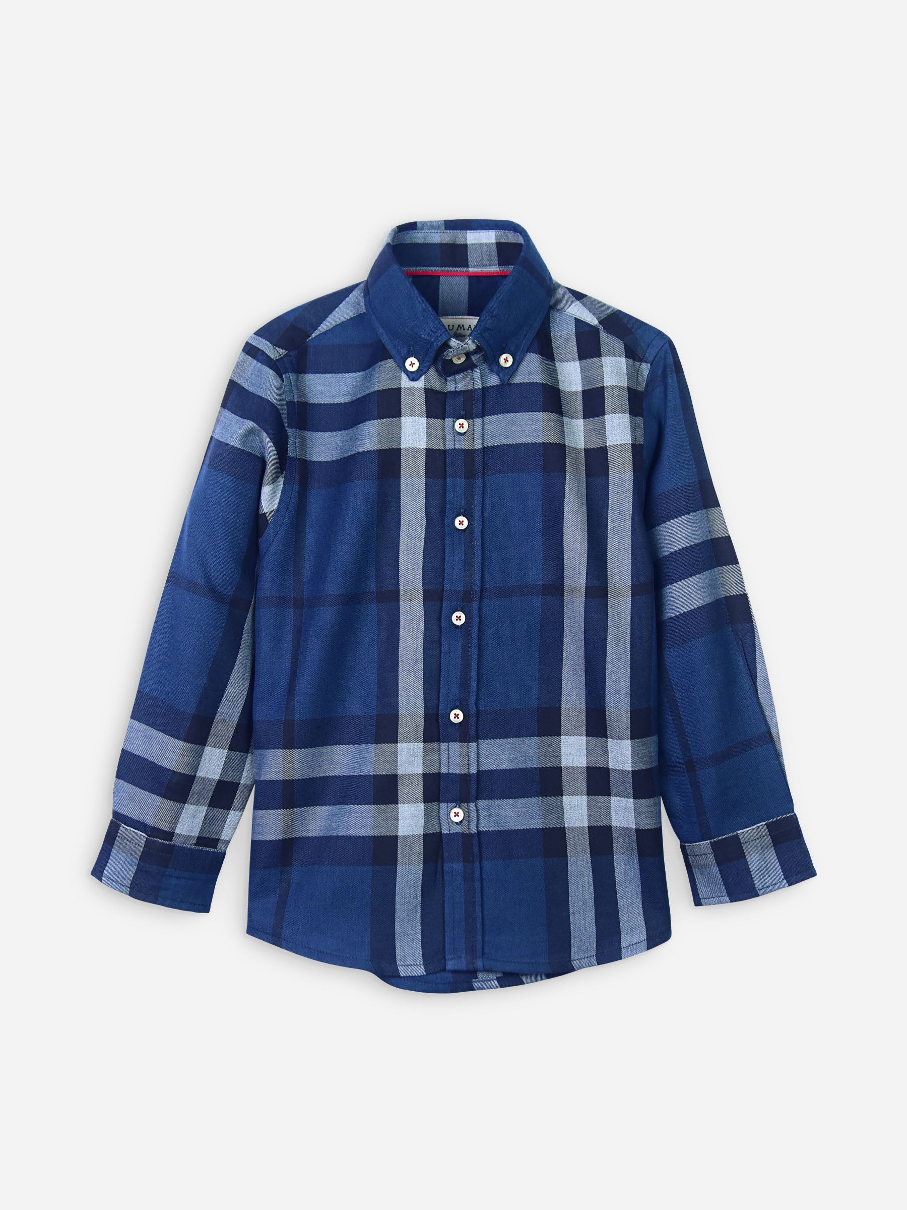 Navy Blue Large Checkered Shirt