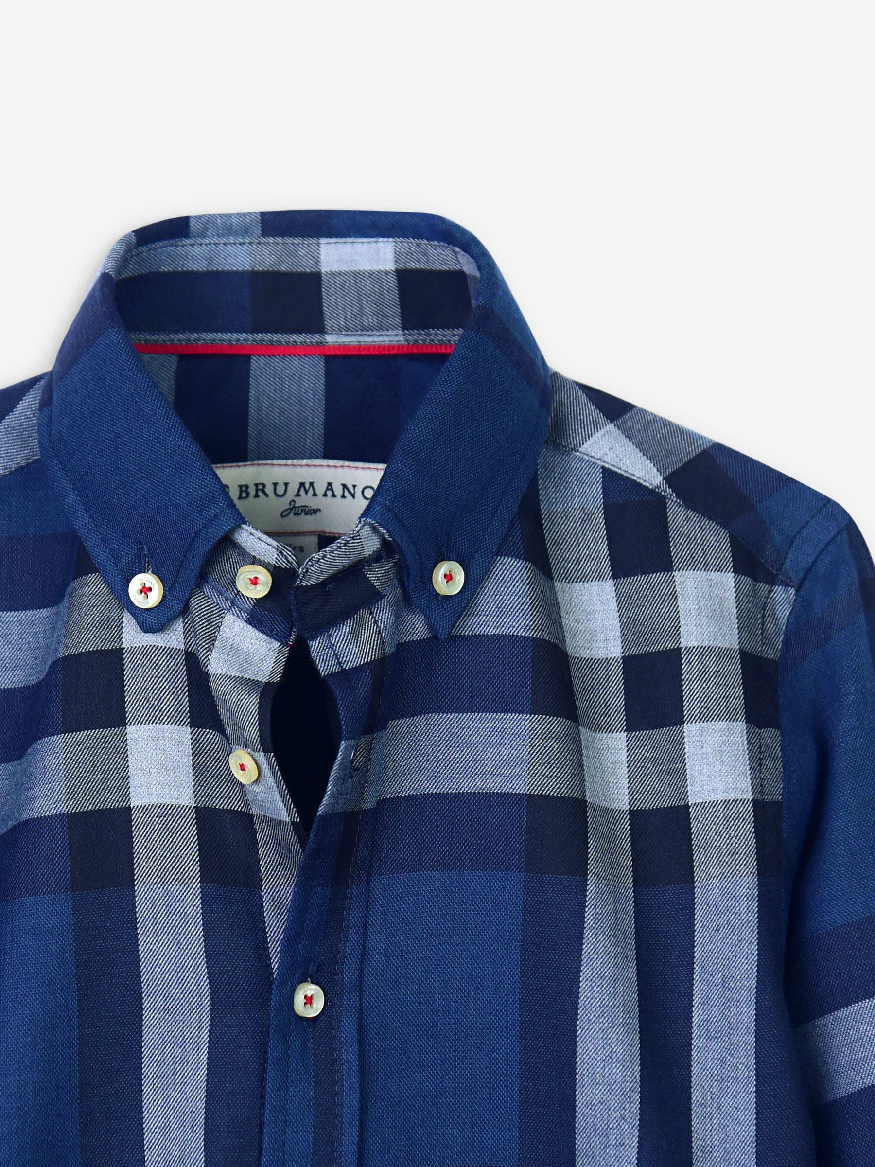 Navy Blue Large Checkered Shirt