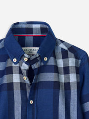 Navy Blue Large Checkered Shirt