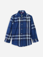 Navy Blue Large Checkered Shirt