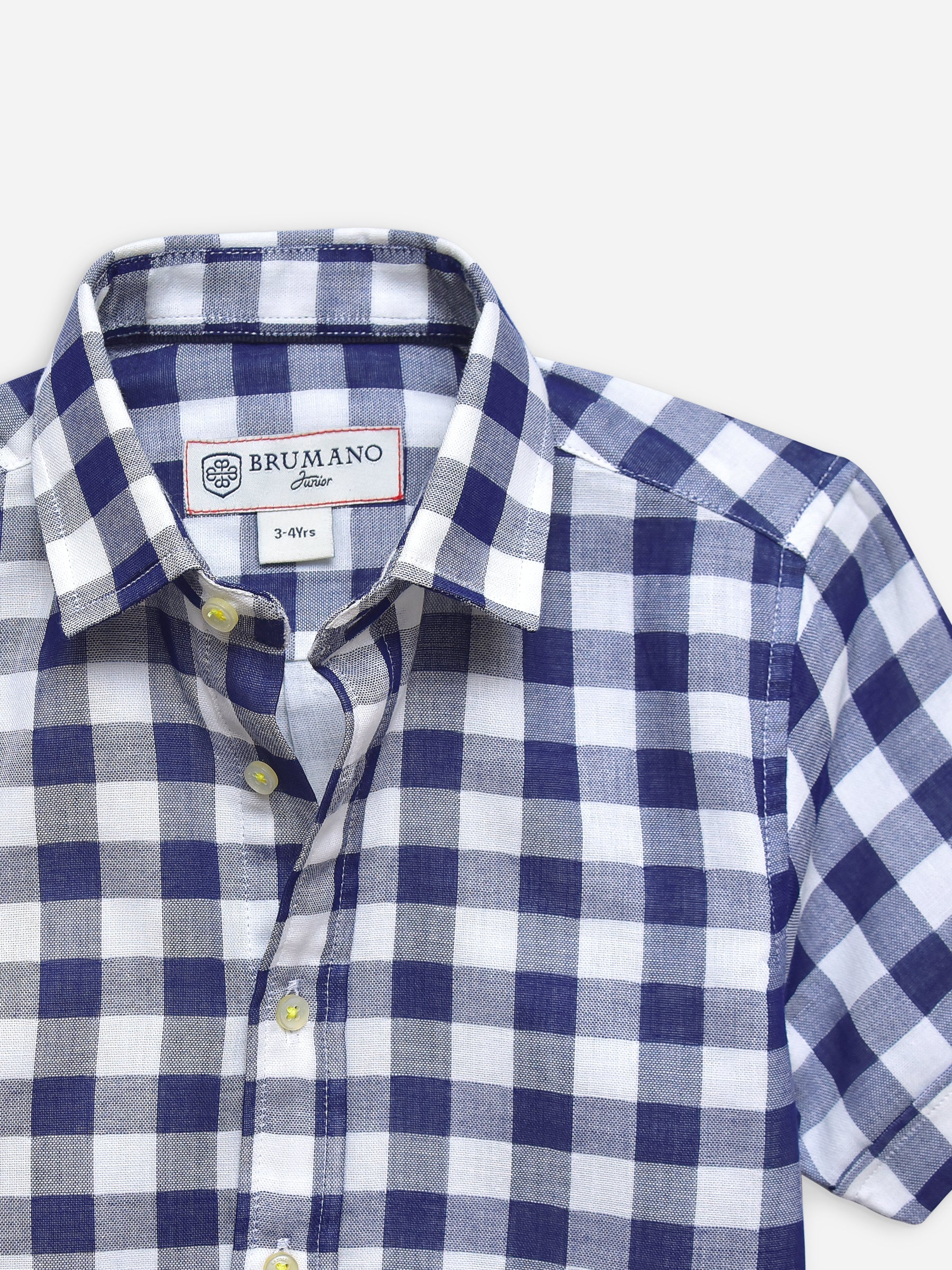 Navy Blue Large Gingham Half Sleeve Casual Shirt