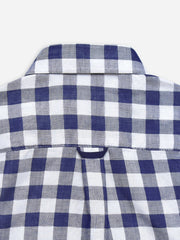 Navy Blue Large Gingham Half Sleeve Casual Shirt