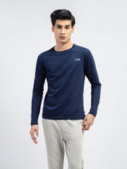 Navy Blue Long Sleeve Crew Neck T-Shirt