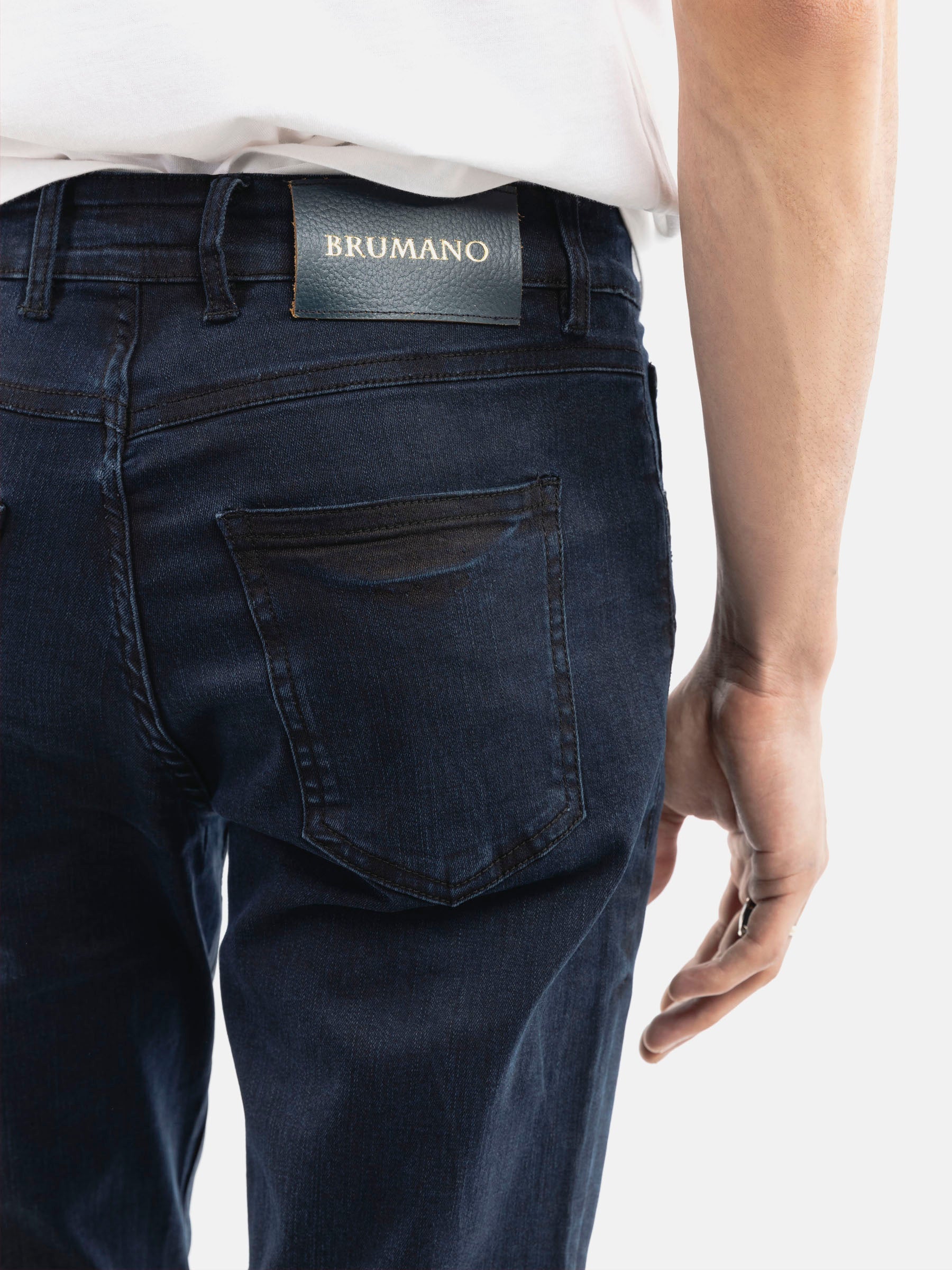 Navy Blue Micro Modal Slim Fit Denim Jeans