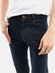 Navy Blue Micro Modal Slim Fit Denim Jeans