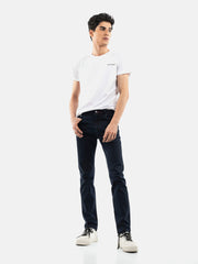 Navy Blue Micro Modal Slim Fit Denim Jeans