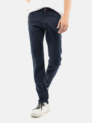 Navy Blue Micro Modal Slim Fit Denim Jeans