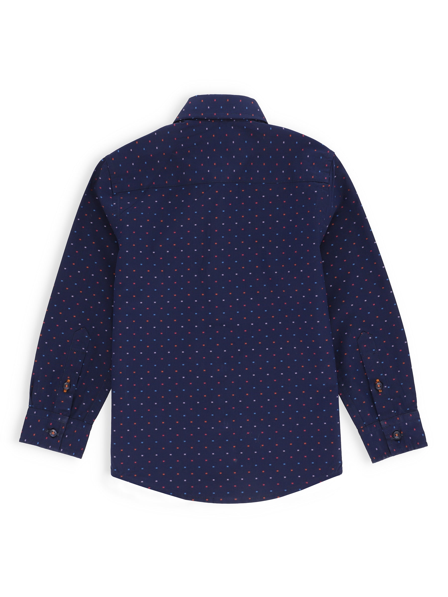 Navy Blue Multi Color Dot Casual Shirt