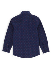 Navy Blue Multi Color Dot Casual Shirt
