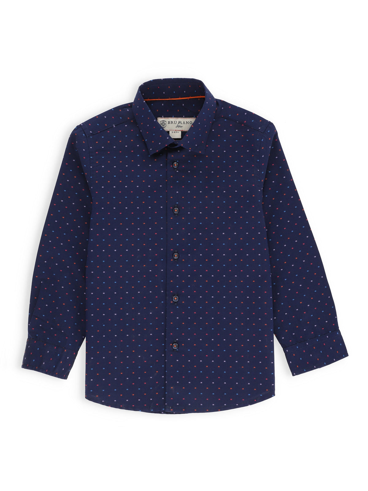 Navy Blue Multi Color Dot Casual Shirt