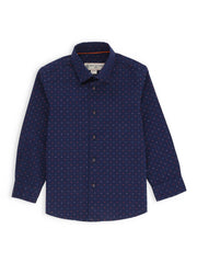 Navy Blue Multi Color Dot Casual Shirt