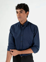Navy Blue Oxford Button Down Shirt