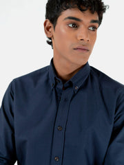 Navy Blue Oxford Button Down Shirt