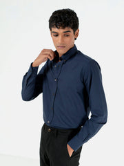 Navy Blue Oxford Button Down Shirt