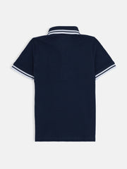 Navy Blue Pique Casual Tipped polo