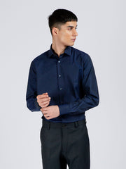 Navy Blue Polka Dot Formal Shirt
