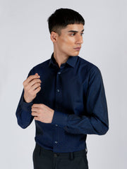 Navy Blue Polka Dot Formal Shirt